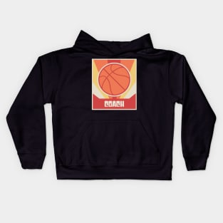 Vintage 70s Basketball Coach Kids Hoodie